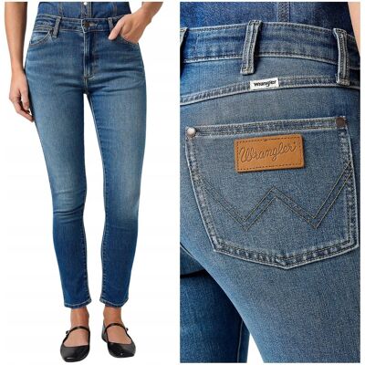 Wrangler SIENNA Dingey Fade damskie spodnie jeansowe rurki 7/8 W25 L32 Wrangler SIENNA Dingey Fade damskie spodnie jeansowe rurki 7/8 W25 L32