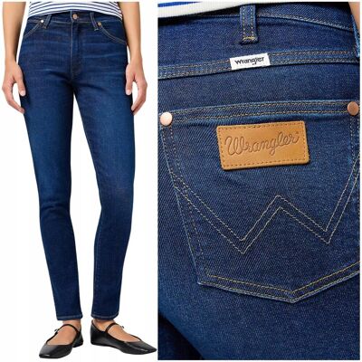 Wrangler SIENNA Weathered Rinse damskie spodnie jeansowe rurki 7/8 W28 L30 Wrangler SIENNA Weathered Rinse damskie spodnie jeansowe rurki 7/8 W28 L30