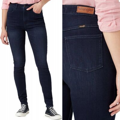 Wrangler SKINNY Coldspring RURKI Z WYŻSZYM STANEM CIEMNY DżINS W27 L32 Wrangler SKINNY Coldspring RURKI Z WYŻSZYM STANEM CIEMNY DżINS W27 L32