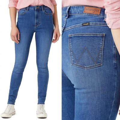 Wrangler SKINNY Marina RURKI Z WYŻSZYM STANEM BLUE DżINS W27 L32 Wrangler SKINNY Marina RURKI Z WYŻSZYM STANEM BLUE DżINS W27 L32