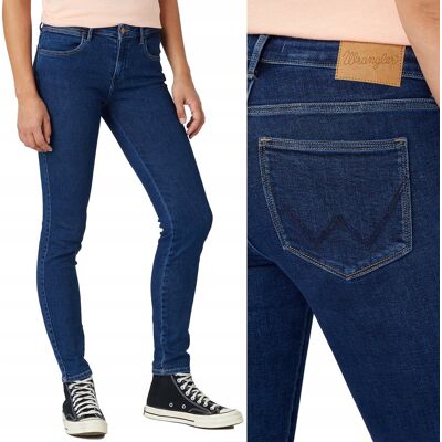 Wrangler SKINNY Willow DżINS CIEMNE DAMSKIE SPODNIE JEANSOWE RURKI W27 L30 Wrangler SKINNY Willow DżINS CIEMNE DAMSKIE SPODNIE JEANSOWE RURKI W27 L30