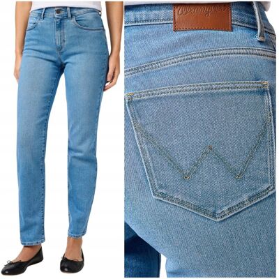 Wrangler STRAIGHT Coastal wysokie proste damskie spodnie jeansowe W31 L32 Wrangler STRAIGHT Coastal wysokie proste damskie spodnie jeansowe W31 L32