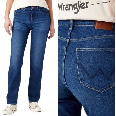 Wrangler STRAIGHT Dita PROSTE WYŻSZY STAN CIEMNY DżINS W27 L32 Wrangler STRAIGHT Dita PROSTE WYŻSZY STAN CIEMNY DżINS W27 L32