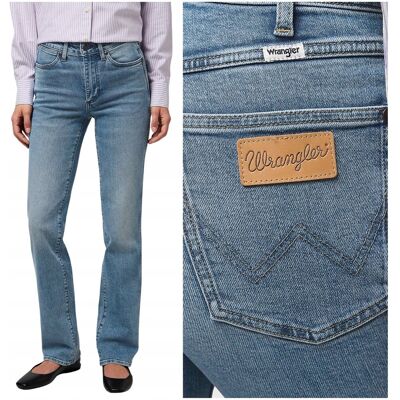Wrangler STRAIGHT Indigo Valley proste damskie spodnie jeansowe W27 L30 Wrangler STRAIGHT Indigo Valley proste damskie spodnie jeansowe W27 L30