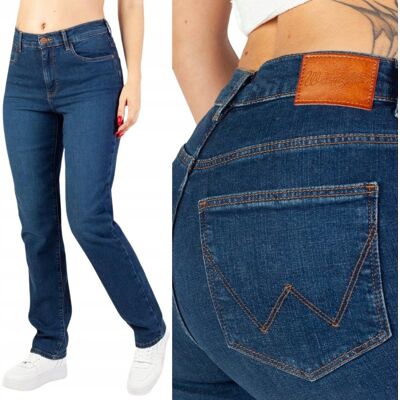 Wrangler STRAIGHT She Wolf PROSTE WYŻSZY STAN CIEMNY DżINS W27 L32 Wrangler STRAIGHT She Wolf PROSTE WYŻSZY STAN CIEMNY DżINS W27 L32