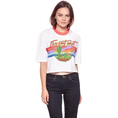 Wrangler T-shirt damski, T-Shirts Crop 80´S Tee Wh W7013Ev12, rozmiar XS Wrangler T-shirt damski, T-Shirts Crop 80´S Tee Wh W7013Ev12, rozmiar XS
