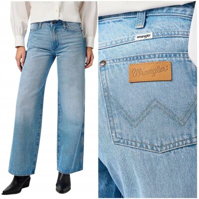 Wrangler WORLD WIDE luźne szerokie damskie spodnie jeansowe palazzo W28 L30 Wrangler WORLD WIDE luźne szerokie damskie spodnie jeansowe palazzo W28 L30
