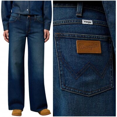 Wrangler WORLD WIDE luźne szerokie damskie spodnie jeansowe palazzo W30 L32 Wrangler WORLD WIDE luźne szerokie damskie spodnie jeansowe palazzo W30 L32