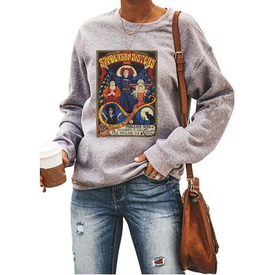 Inny producent Ykomow Bluza Damska Bez Kaptura Vintage Wzór Wiedźmy Sanderson Szara XL Inny producent Ykomow Bluza Damska Bez Kaptura Vintage Wzór Wiedźmy Sanderson Szara XL