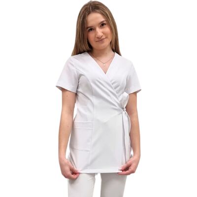 M&C Żakiet kopertowy, tunika biała basic premium roz. XXL M&C Żakiet kopertowy, tunika biała basic premium roz. XXL