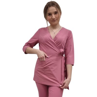 M&C Żakiet kopertowy, tunika brudny róż basic premium rękaw 3/4 roz. XXL M&C Żakiet kopertowy, tunika brudny róż basic premium rękaw 3/4 roz. XXL