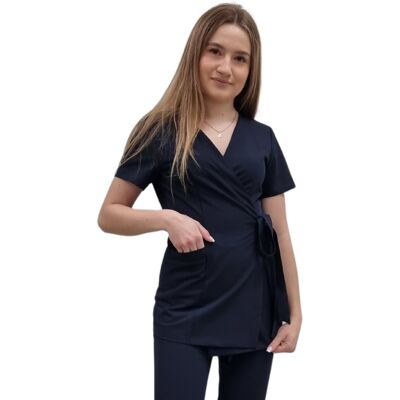 M&C Żakiet kopertowy, tunika ciemny granat basic premium roz. XL M&C Żakiet kopertowy, tunika ciemny granat basic premium roz. XL