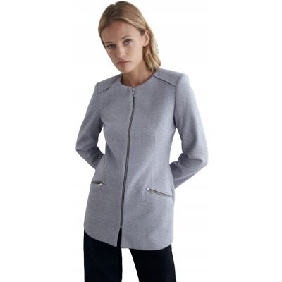 Zara Płaszcz Damski Klasyczny Prosty Szary XS Hem Zara Płaszcz Damski Klasyczny Prosty Szary XS Hem
