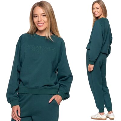 ZESTAW KOMPLET DRES DAMSKI BLUZA Z NAPISEM SPODNIE DRESOWY MORAJ S GREEN ZESTAW KOMPLET DRES DAMSKI BLUZA Z NAPISEM SPODNIE DRESOWY MORAJ S GREEN