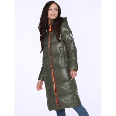 Inny producent Zimowy płaszcz damski puchowy z szelkami 3XL Khaki Inny producent Zimowy płaszcz damski puchowy z szelkami 3XL Khaki