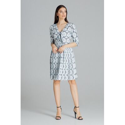FIGL Zwiewna sukienka plisowana - elegancka sukienka na chrzciny - wzór fioletowy - rozmiar M FIGL Zwiewna sukienka plisowana - elegancka sukienka na chrzciny - wzór fioletowy - rozmiar M