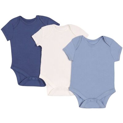 sarcia.eu 3x Niebiesko-białe body z krótkim rękawkiem, OEKO-TEX 0-2 m 56 cm sarcia.eu 3x Niebiesko-białe body z krótkim rękawkiem, OEKO-TEX 0-2 m 56 cm