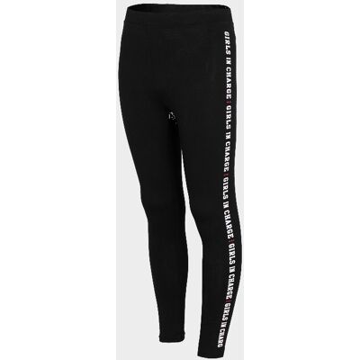4F Legginsy dzianinowe dziewczęce, HJZ22-JLEG003, Czarny, Rozmiar 122 4F Legginsy dzianinowe dziewczęce, HJZ22-JLEG003, Czarny, Rozmiar 122