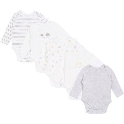 sarcia.eu 5x Biało-szare body w kaczuszki i żółwie, OEKO-TEX 0-3 m 62 cm sarcia.eu 5x Biało-szare body w kaczuszki i żółwie, OEKO-TEX 0-3 m 62 cm