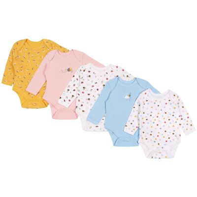 sarcia.eu 5x Kolorowe body na długi rękaw we wzorki, certyfikat OEKO-TEX 0-1 m 56 cm sarcia.eu 5x Kolorowe body na długi rękaw we wzorki, certyfikat OEKO-TEX 0-1 m 56 cm