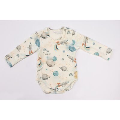 Baby in World Baby 01198 Body Niemowlęce Dł Rękaw Kosmos Ecru 68/74 Baby in World Baby 01198 Body Niemowlęce Dł Rękaw Kosmos Ecru 68/74