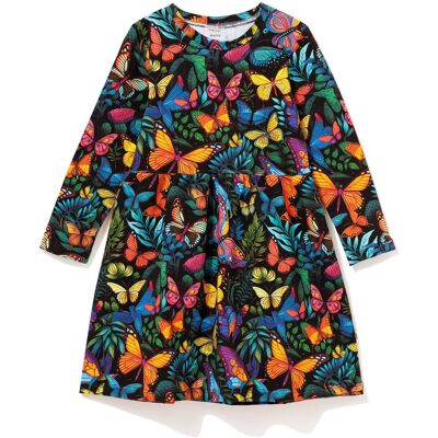TuSzyte Bawełniana sukienka Flamingo Kolorowe Motyle 128/134 TuSzyte Bawełniana sukienka Flamingo Kolorowe Motyle 128/134