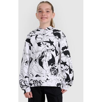 Bluza dresowa nierozpinana z kapturem dziewczęca 4F 4FJRAW25TSWSF2348-90A Wielokolorowy 134 Bluza dresowa nierozpinana z kapturem dziewczęca 4F 4FJRAW25TSWSF2348-90A Wielokolorowy 134