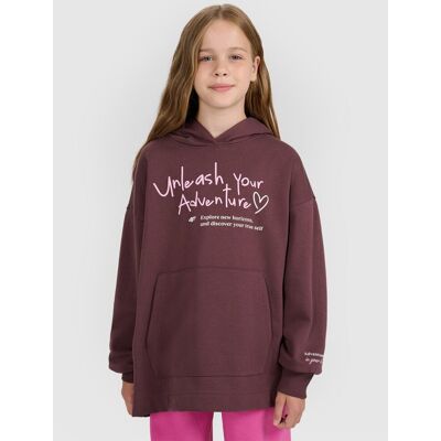 Bluza dresowa oversize nierozpinana z kapturem dziewczęca 4F 4FJRAW25TSWSF2429-51S Fioletowy 158 Bluza dresowa oversize nierozpinana z kapturem dziewczęca 4F 4FJRAW25TSWSF2429-51S Fioletowy 158