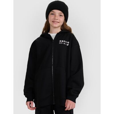 Bluza dresowa rozpinana z kapturem dziewczęca 4F 4FJRAW25TSWSF2516-20S Czarny 158 Bluza dresowa rozpinana z kapturem dziewczęca 4F 4FJRAW25TSWSF2516-20S Czarny 158