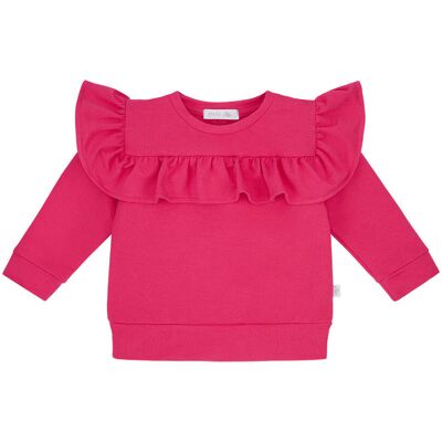Ewa Collection Bluza Dresowa Z Falbanką Malinowa 74/80 Ewa Collection Bluza Dresowa Z Falbanką Malinowa 74/80