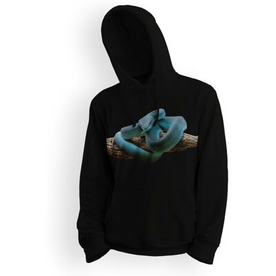 Bluza dziecięca z kapturem wąż pyton niebieski 140 5made Bluza dziecięca z kapturem wąż pyton niebieski 140 5made