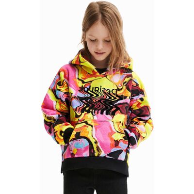Bluza Dziewczęca Desigual Azul Kolorowa Z Kapturem-98 Bluza Dziewczęca Desigual Azul Kolorowa Z Kapturem-98