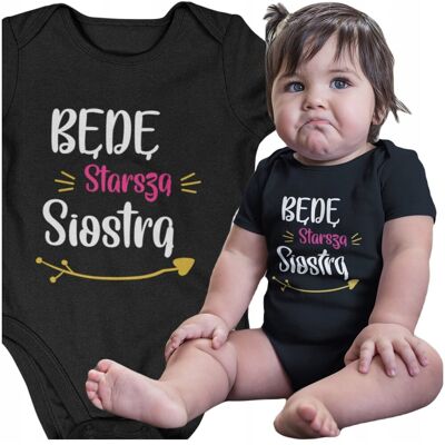 Meeboo Body Dziecięce Niemowlęce Będę Starszą Siostrą Meeboo Body Dziecięce Niemowlęce Będę Starszą Siostrą