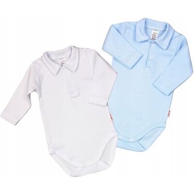 Body KOŁNIERZYK Polo 2PAK Biały BŁĘKIT r104 KLEKLE Body KOŁNIERZYK Polo 2PAK Biały BŁĘKIT r104 KLEKLE