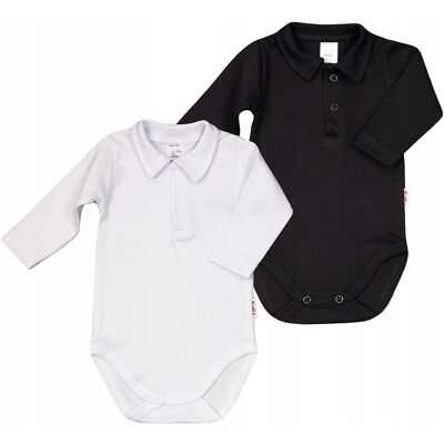 Body KOŁNIERZYK Polo 2PAK Biały Czarny r 62 KLEKLE Body KOŁNIERZYK Polo 2PAK Biały Czarny r 62 KLEKLE