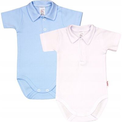 Body KR KOŁNIERZYK Polo 2PAK Biały + B r 62 KLEKLE Body KR KOŁNIERZYK Polo 2PAK Biały + B r 62 KLEKLE