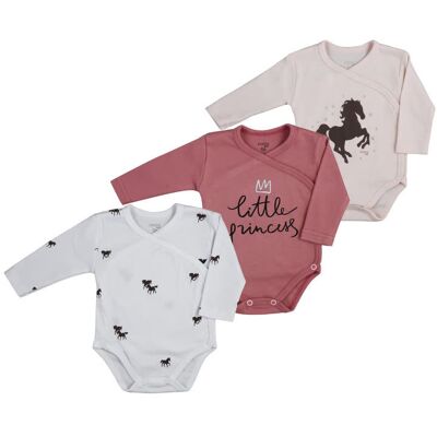 Koala Baby Body rozpinane Little Princess dł. rękaw 3-pak 68 Koala Baby Body rozpinane Little Princess dł. rękaw 3-pak 68