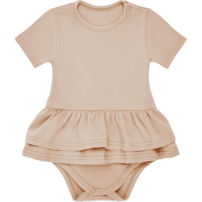 Ewa Collection Body z baskinką beżowe, krótki rękaw 74 Ewa Collection Body z baskinką beżowe, krótki rękaw 74