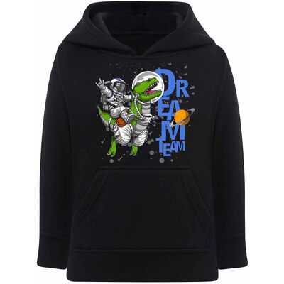 Chłopięca bluza z kapturem Astronauta & Dinozaur czarna Tup Tup Chłopięca bluza z kapturem Astronauta & Dinozaur czarna Tup Tup