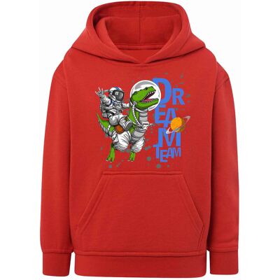 Chłopięca bluza z kapturem Astronauta & Dinozaur czerwona Tup Tup r.110/116 Chłopięca bluza z kapturem Astronauta & Dinozaur czerwona Tup Tup r.110/116