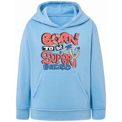 Chłopięca bluza z kapturem Born to be superhero błękitna Tup Tup r.110/116 Chłopięca bluza z kapturem Born to be superhero błękitna Tup Tup r.110/116