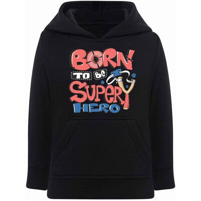 Chłopięca bluza z kapturem Born to be superhero czarna Tup Tup r.122/128 Chłopięca bluza z kapturem Born to be superhero czarna Tup Tup r.122/128