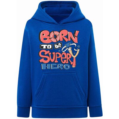 Chłopięca bluza z kapturem Born to be superhero niebieska Tup Tup r.110/116 Chłopięca bluza z kapturem Born to be superhero niebieska Tup Tup r.110/116