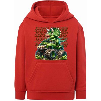 Chłopięca bluza z kapturem Dino super racer czerwona Tup Tup r.122/128 Chłopięca bluza z kapturem Dino super racer czerwona Tup Tup r.122/128