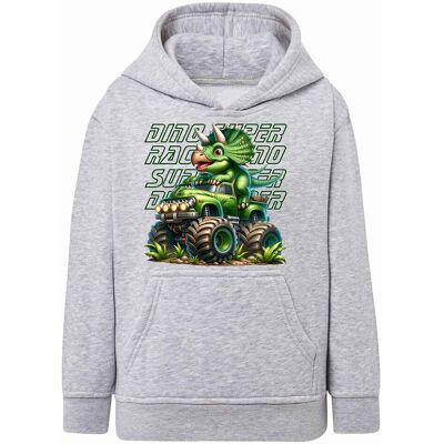 Chłopięca bluza z kapturem Dino super racer szara Tup Tup r.122/128 Chłopięca bluza z kapturem Dino super racer szara Tup Tup r.122/128