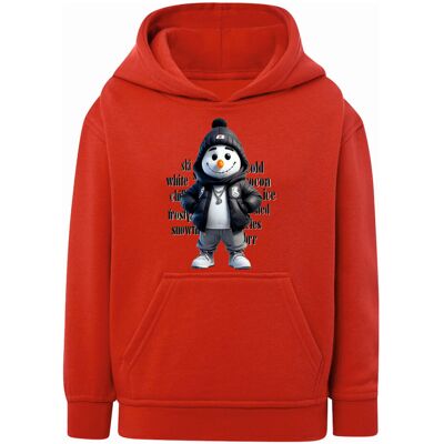Chłopięca bluza z kapturem nadruk bałwanka czerwona Tup Tup Chłopięca bluza z kapturem nadruk bałwanka czerwona Tup Tup