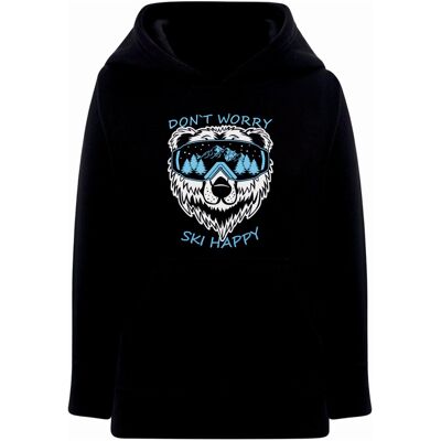 Chłopięca bluza z kapturem nadruk misia w goglach czarna Tup Tup Chłopięca bluza z kapturem nadruk misia w goglach czarna Tup Tup