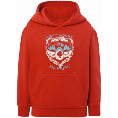 Chłopięca bluza z kapturem nadruk misia w goglach czerwona Tup Tup Chłopięca bluza z kapturem nadruk misia w goglach czerwona Tup Tup