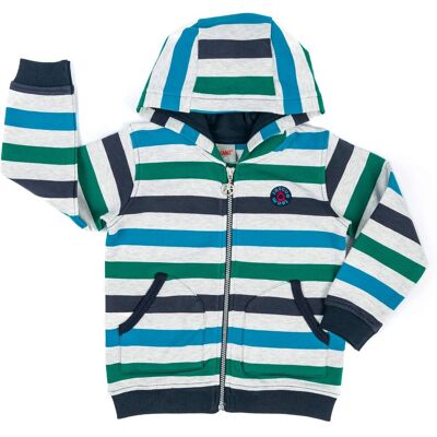 Chłopięca bluza z kapturem w niebiesko zielone paski Kanz Chłopięca bluza z kapturem w niebiesko zielone paski Kanz