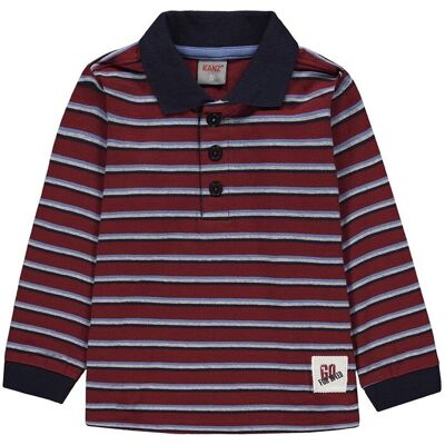 Chłopięca Koszulka Polo Na Długi Rękaw W Paski Czerwona Kanz R.92 Chłopięca Koszulka Polo Na Długi Rękaw W Paski Czerwona Kanz R.92